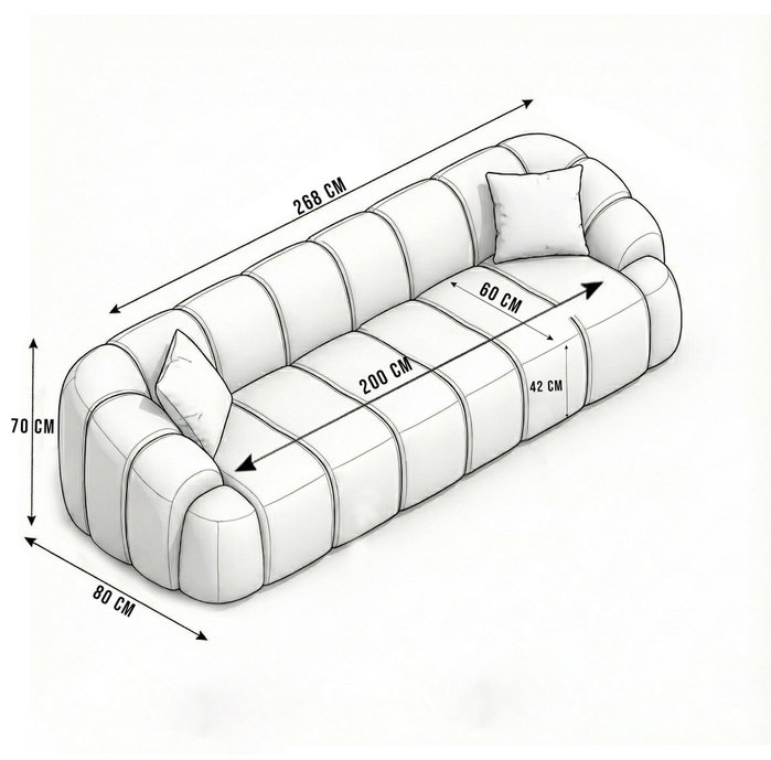Atelier Del Sofa Octavio Sofá de 4 Plazas - Turquesa